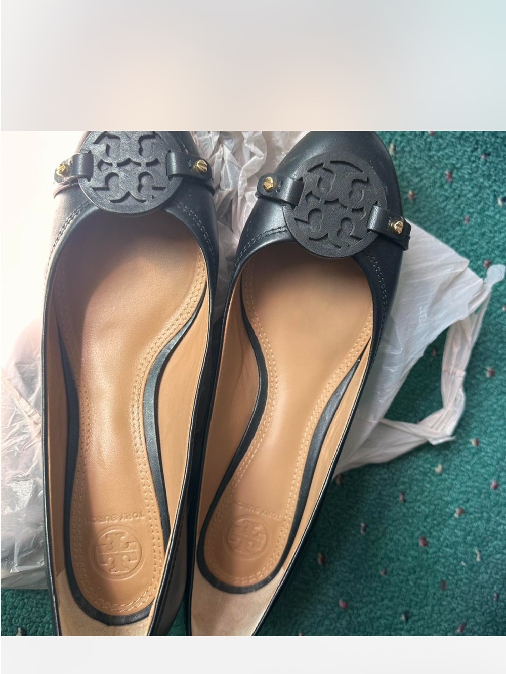 Tory Burch Women's Black Logo Block Heel